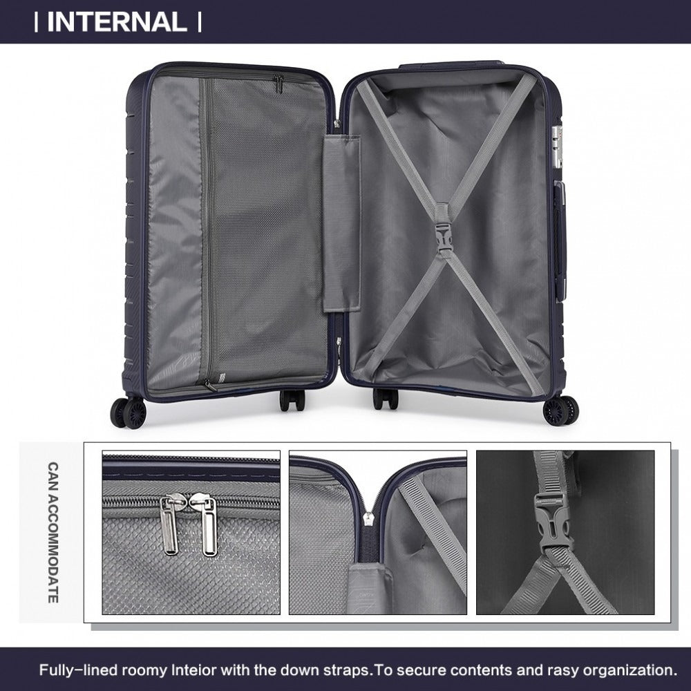 Kono Horizon 4 Wheel Hard Shell Suitcase with TSA Lock