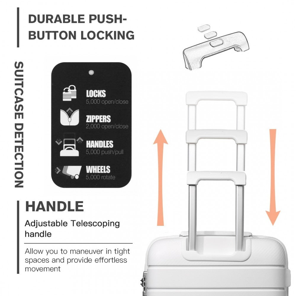 Kono Horizon 4 Wheel Hard Shell Suitcase with TSA Lock