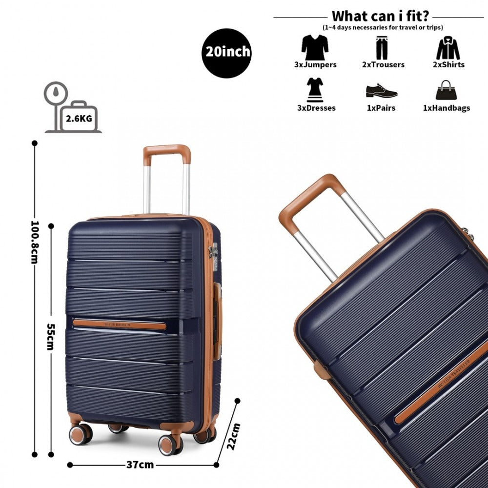 Kono Atlas Lightweight 4 Wheel Hard Shell Luggage With TSA Lock