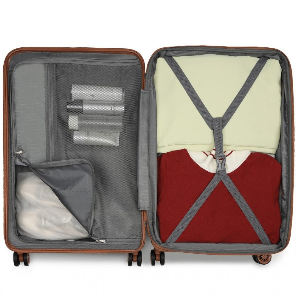 Kono Traveler 4 Wheel Lightweight Hard Shell Suitcase With TSA Lock