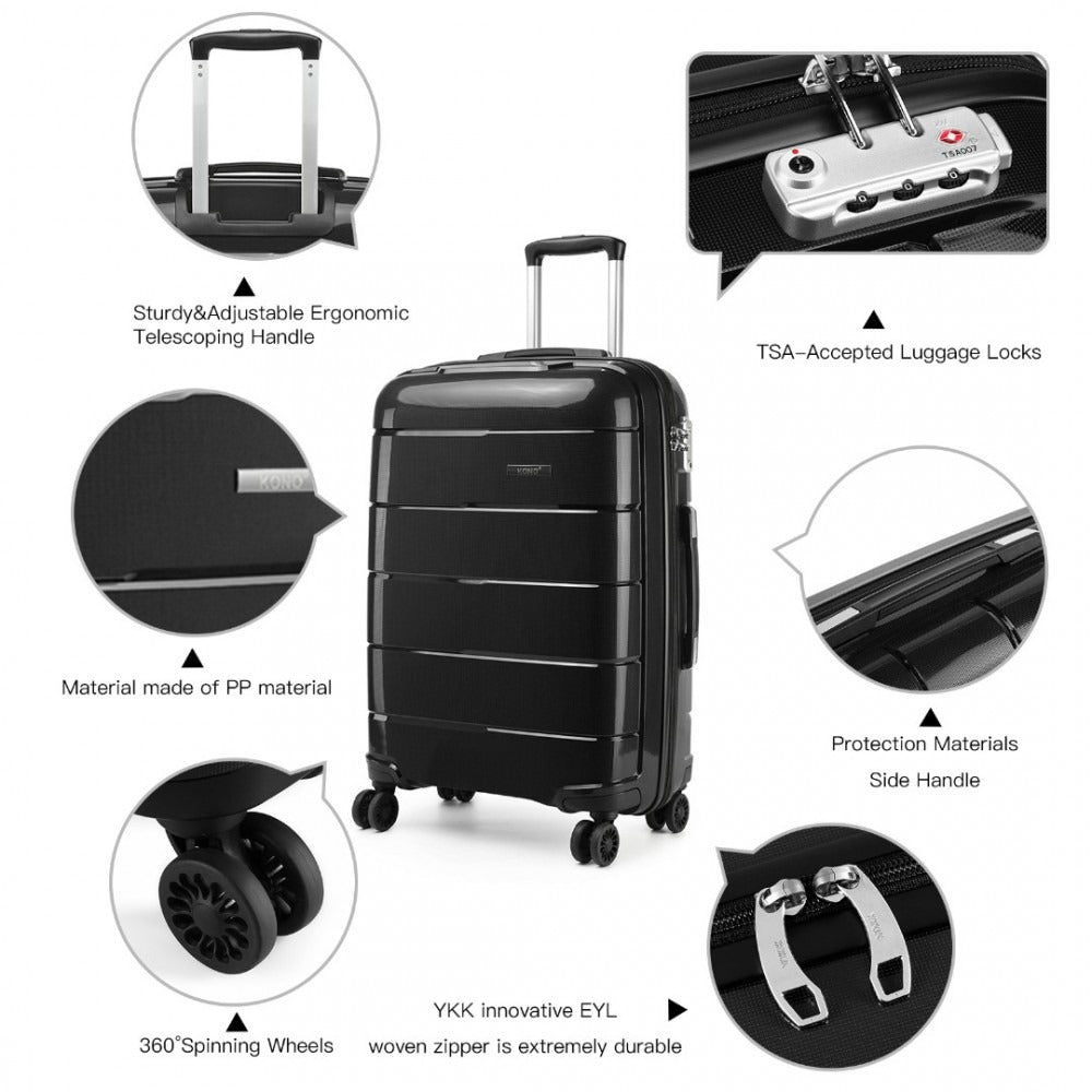 Kono K1997L Hard Shell Luggage With TSA Lock