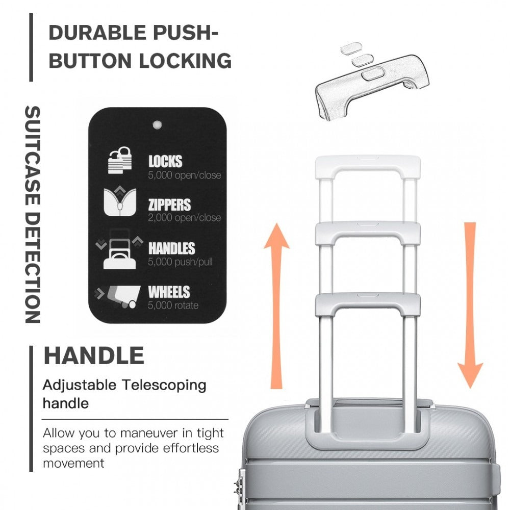 Kono Horizon 4 Wheel Hard Shell Suitcase with TSA Lock