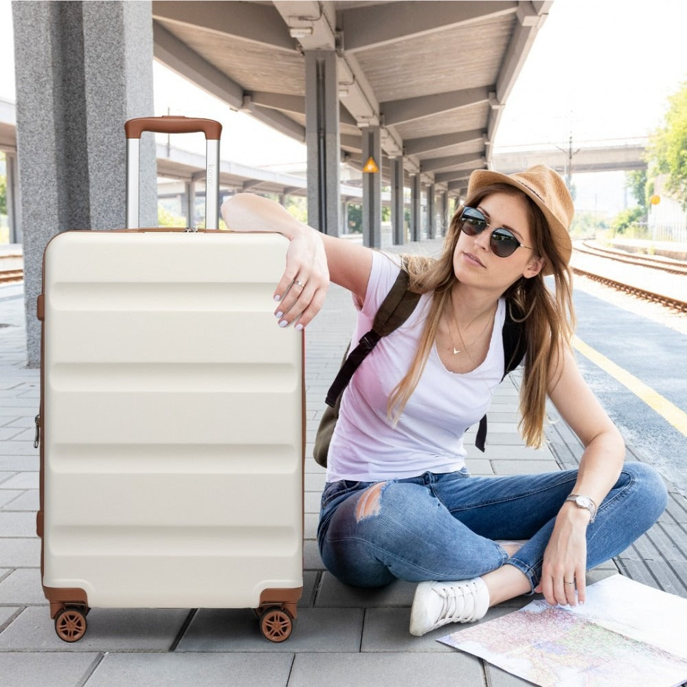 Kono Traveler 4 Wheel Lightweight Hard Shell Suitcase With TSA Lock