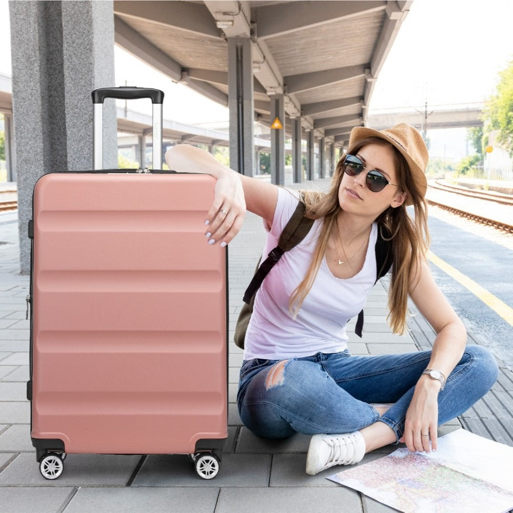 Kono Traveler 4 Wheel Lightweight Hard Shell Suitcase With TSA Lock
