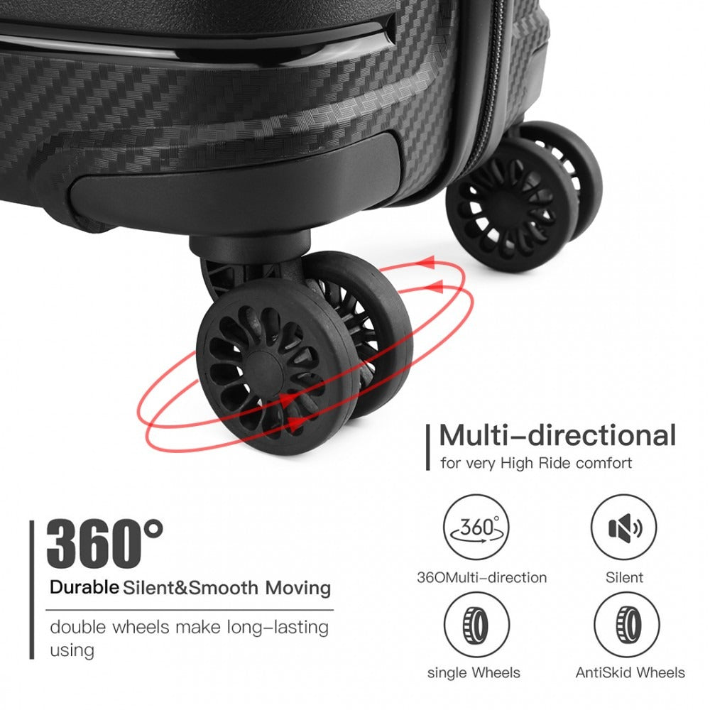 Kono Horizon 4 Wheel Hard Shell Suitcase with TSA Lock
