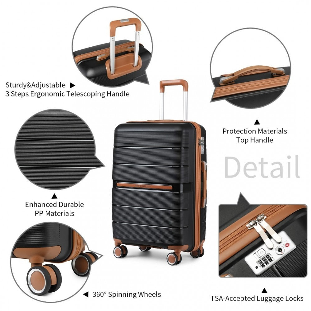 Kono Atlas Lightweight 4 Wheel Hard Shell Luggage With TSA Lock