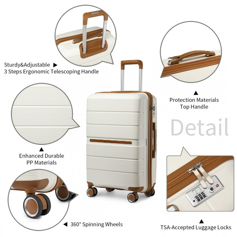 Kono Atlas Lightweight 4 Wheel Hard Shell Luggage With TSA Lock