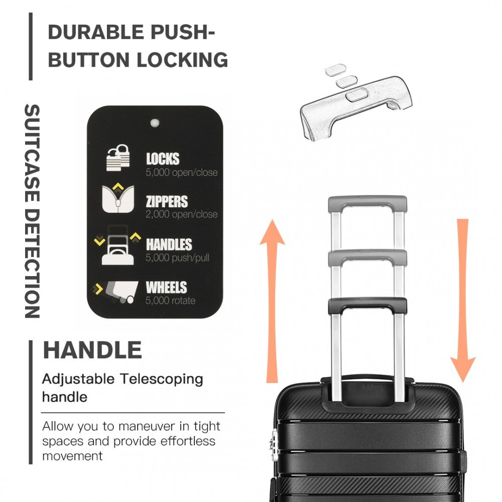 Kono Horizon 4 Wheel Hard Shell Suitcase with TSA Lock