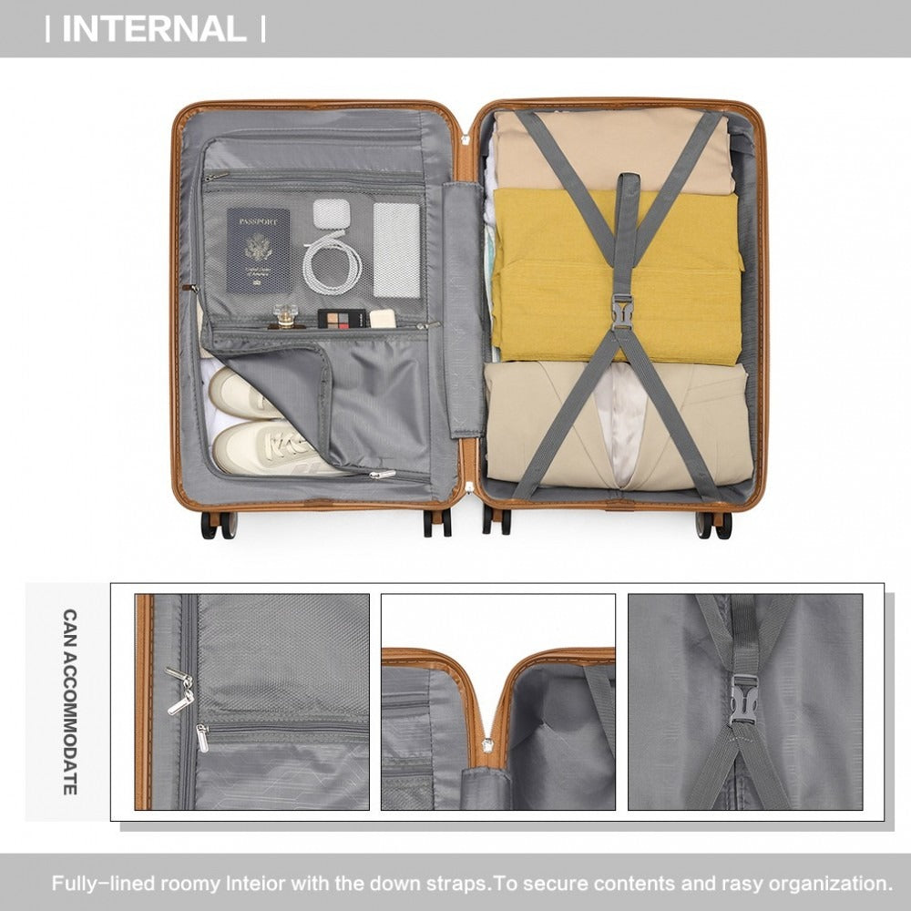 Kono Atlas Lightweight 4 Wheel Hard Shell Luggage With TSA Lock