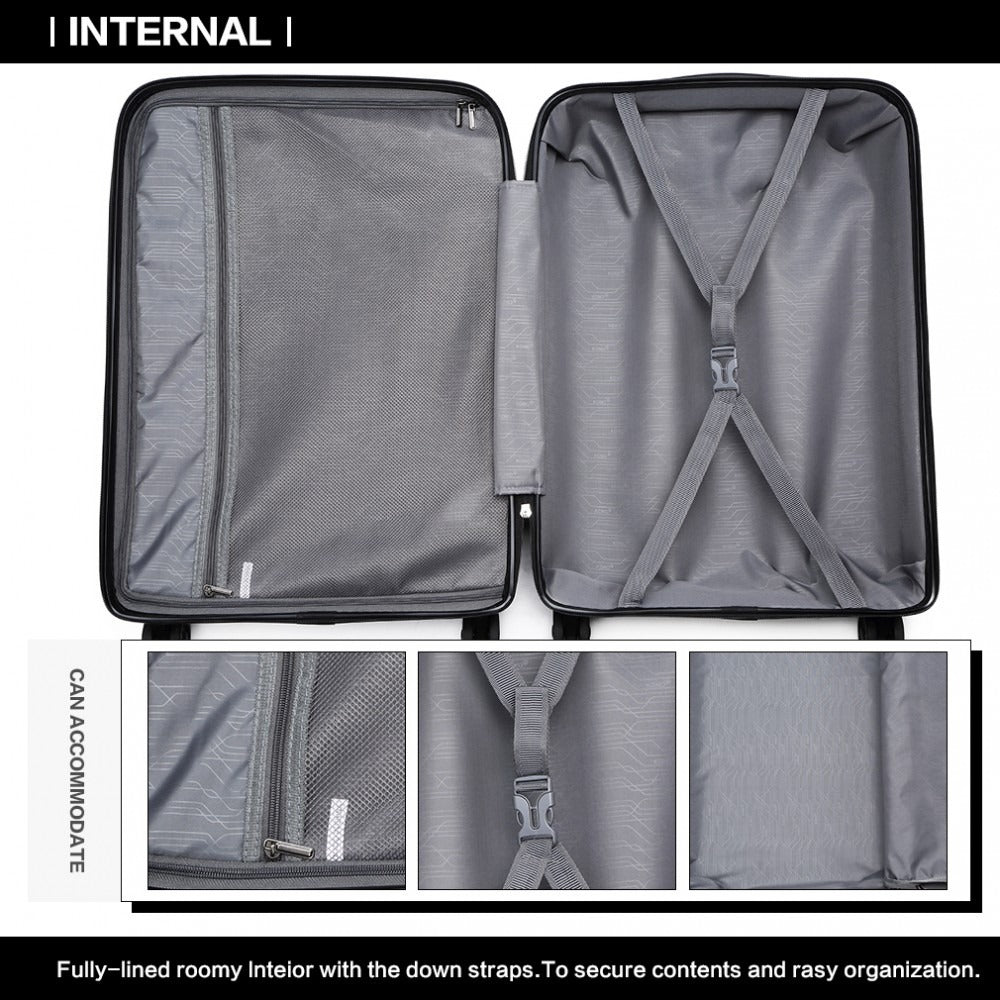 Kono Horizon 4 Wheel Hard Shell Suitcase with TSA Lock