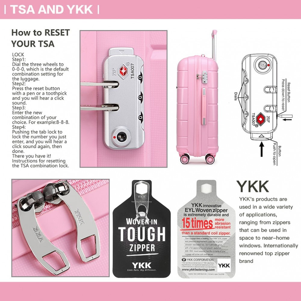 Kono K1997L Hard Shell Luggage With TSA Lock