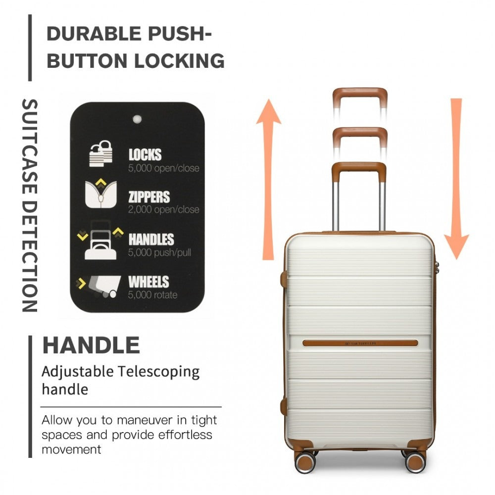 Kono Atlas Lightweight 4 Wheel Hard Shell Luggage With TSA Lock