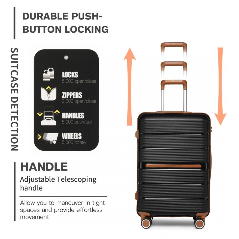 Kono Atlas Lightweight 4 Wheel Hard Shell Luggage With TSA Lock