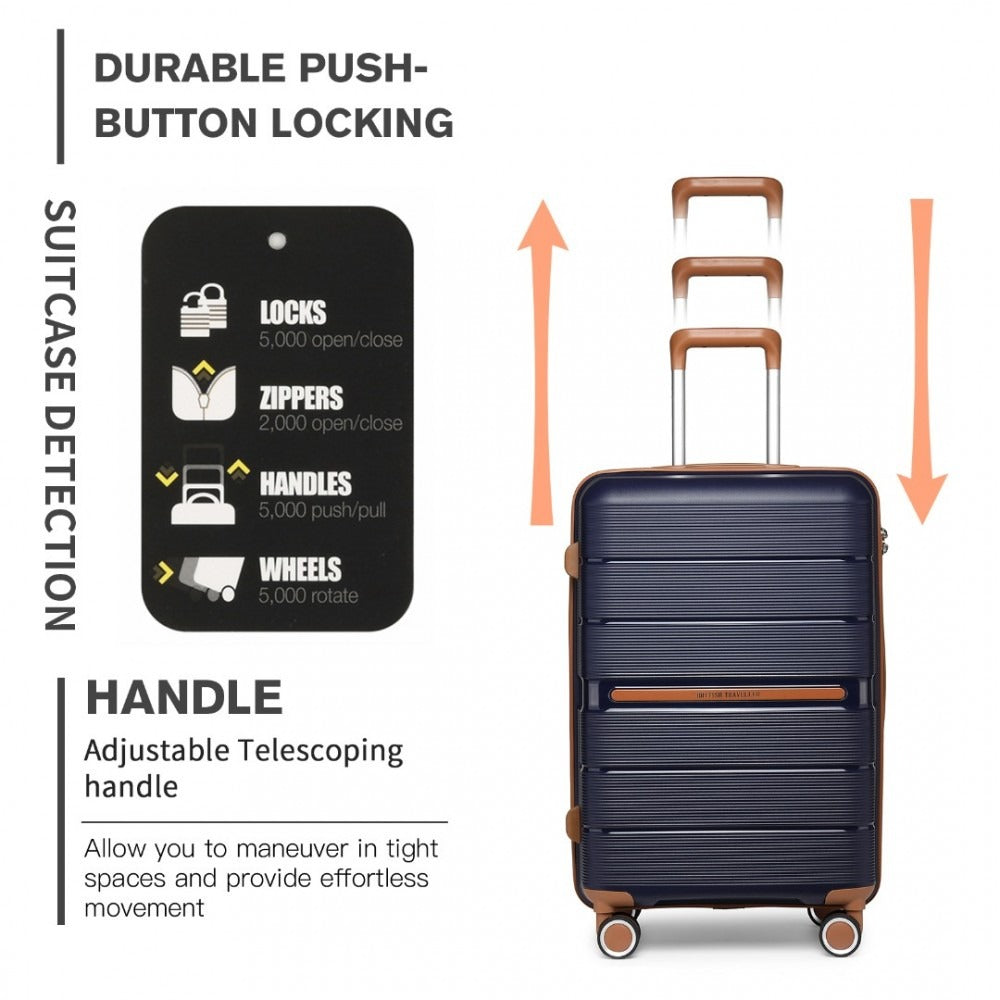 Kono Atlas Lightweight 4 Wheel Hard Shell Luggage With TSA Lock