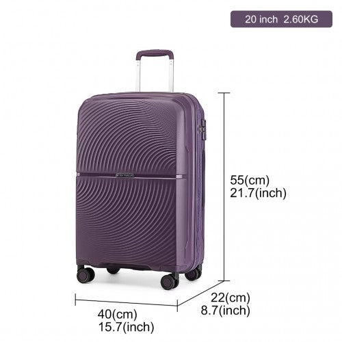 Kono K2393L Hard Shell Cabin Suitcase - 20 Inch