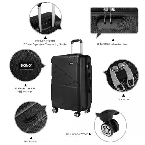 Kono K1772 Hard Shell Cabin Suitcase - 20 Inch