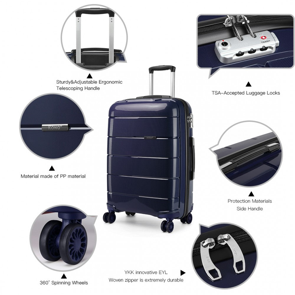 Kono K1997L Hard Shell Suitcase With TSA Lock
