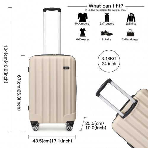 Kono K1773 Hard Shell 3 Piece Suitcase Set