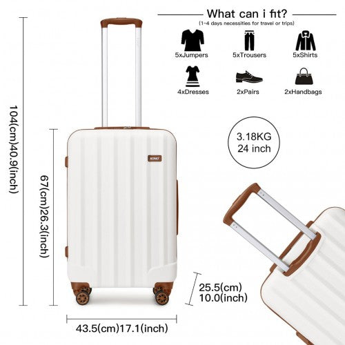 Kono K1773 Hard Shell Medium Suitcase - 24 Inch