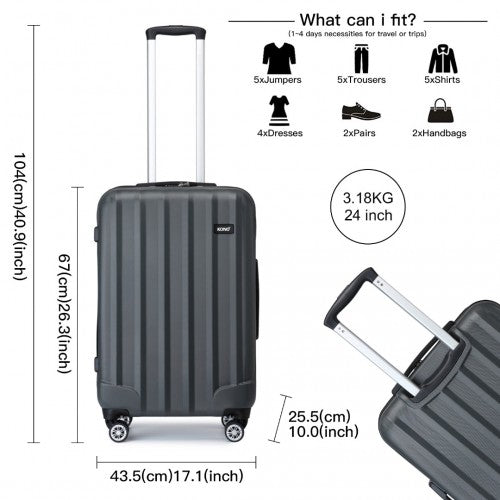 Kono K1773 Hard Shell 3 Piece Suitcase Set