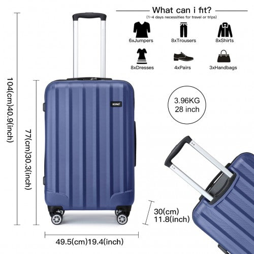 Kono K1773 Hard Shell Large Suitcase - 28 Inch