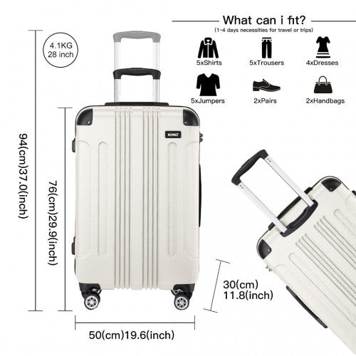 Kono K1777 Hard Shell Large Suitcase - 28 Inch