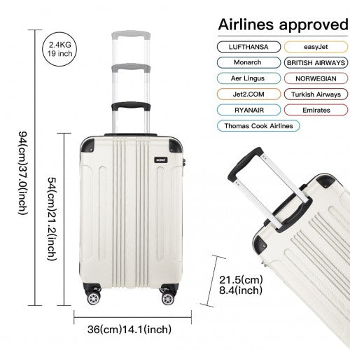 Kono K1777 Hard Shell 3 Piece Suitcase Set