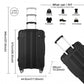 Kono K1777 Hard Shell Medium Suitcase - 24 Inch