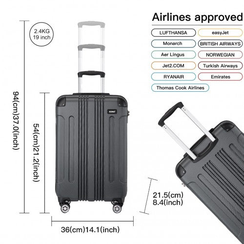 Kono K1777 Hard Shell Cabin Suitcase - 19 Inch