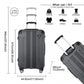 Kono K1777 Hard Shell Medium Suitcase - 24 Inch