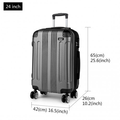 Kono K1777L Hard Shell Medium Suitcase - 24 Inch
