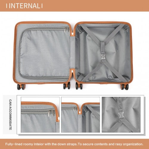 Kono K1871 Hard Shell Cabin Suitcase - 16 Inch