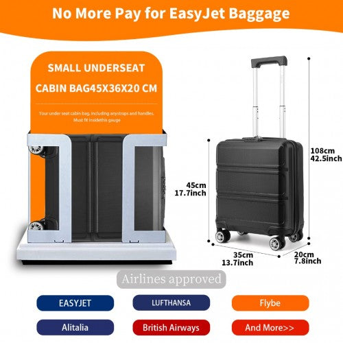 Kono K1871 Hard Shell Cabin Suitcase - 16 Inch