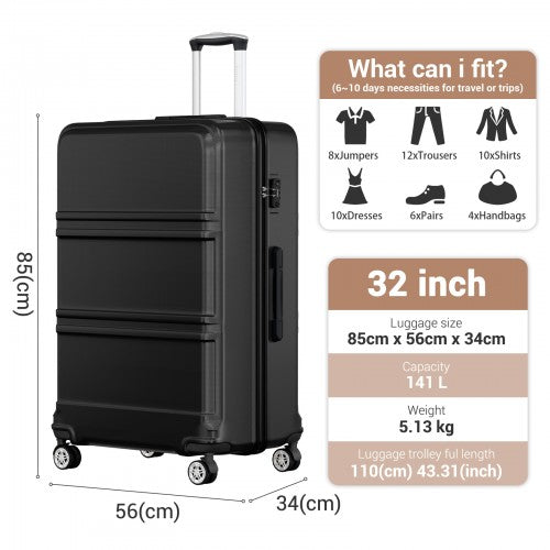Kono K1871 Hard Shell Large Suitcase - 32 Inch