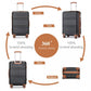 Kono K1871 Hard Shell Large Suitcase - 28 Inch