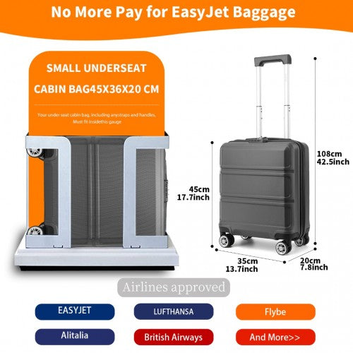 Kono K1871 Hard Shell Cabin Suitcase - 16 Inch