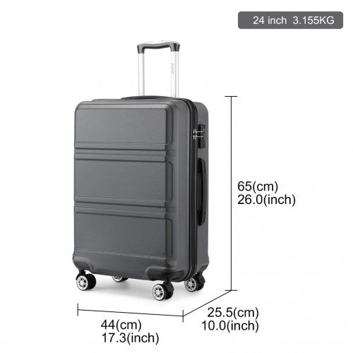 Kono K1871 Hard Shell Medium Suitcase - 24 Inch