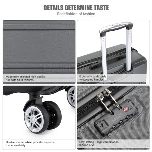Kono K1871 Hard Shell Medium Suitcase - 24 Inch