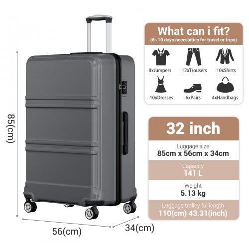 Kono K1871 Hard Shell Large Suitcase - 32 Inch