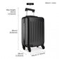 Kono K1872L Hard Shell Medium Suitcase - 24 Inch
