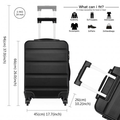 Kono K1991 Hard Shell Medium Suitcase - 24 Inch