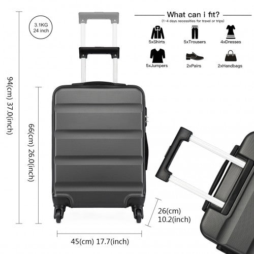 Kono K1991 Hard Shell Medium Suitcase - 24 Inch