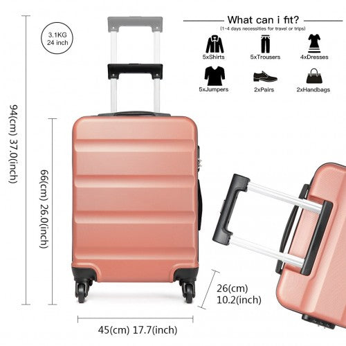 Kono K1991 Hard Shell Medium Suitcase - 24 Inch