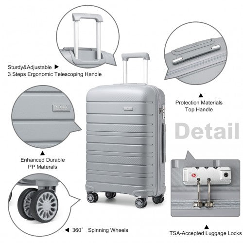 Kono K2091L Hard Shell Cabin Suitcase - 20 Inch