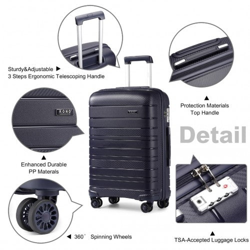 Kono K2091L Hard Shell Cabin Suitcase - 20 Inch