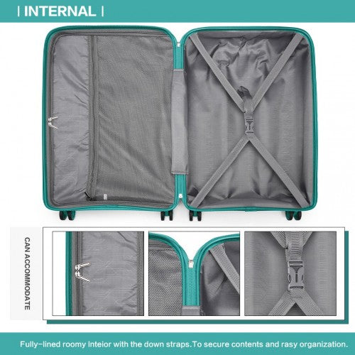 Kono K2092L Hard Shell 3 Piece Suitcase Set