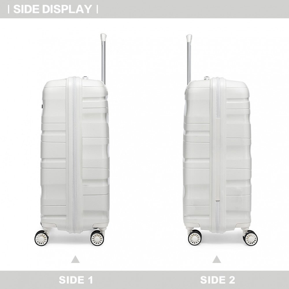 Kono K2094L Bright Hard Shell PP (Polypropylene) Suitcase With TSA Lock