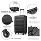 Kono K2191L Hard Shell Medium Suitcase - 24 Inch