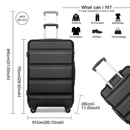 Kono K2191L Hard Shell 3 Piece Suitcase Set