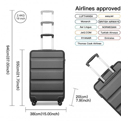 Kono K2191L Hard Shell 3 Piece Suitcase Set